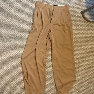 zara brown lined pants